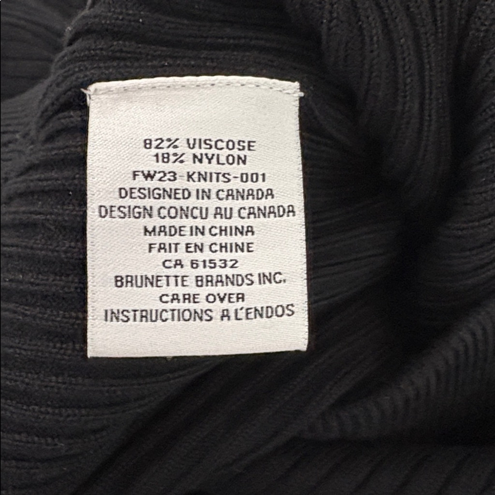 BRUNETTE THE LABEL Elegant Black Knit Ribbed Skirt - Picture 7 of 7